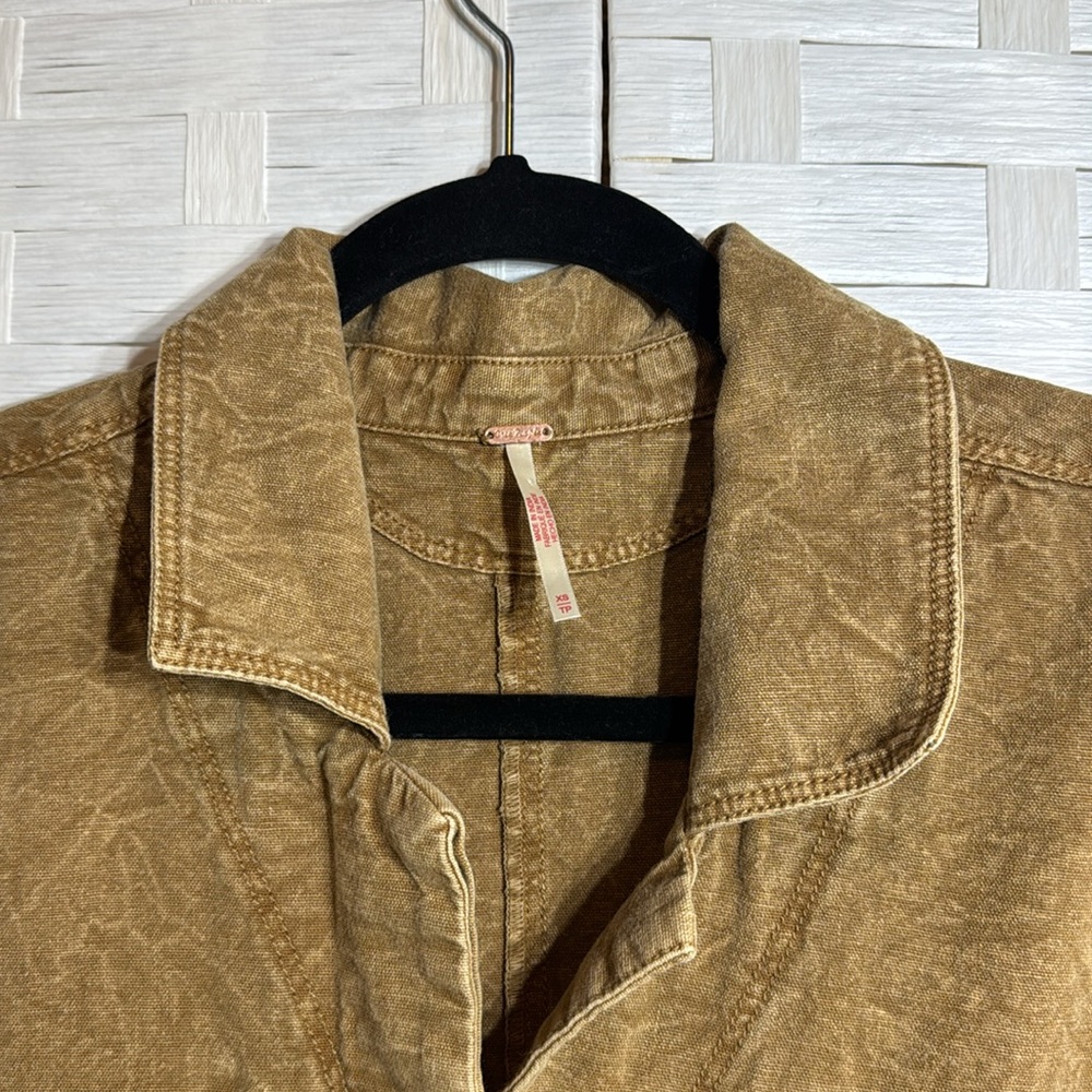 Free People Rhodes Chino Button Down Coverall with Front/Back Pockets Size XS - Picture 5 of 12